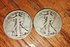 TWO 1936 WALKING LIBERTY SILVER HALF DOLLAR COINS