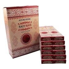 Ayurvedic Saffron Masala Incense Stick Hand Rolled Fragrance Agrabatti Box 180g