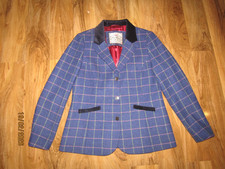 Jack Murphy Damen Tweed Sakko blau kariert Wolle, Country Riding Blazer Gr. 16