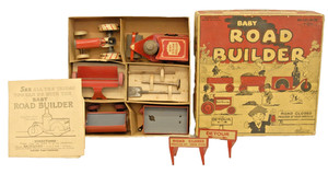 GREAT 1920's ANIMATE TOY BABY ROAD BUILDER TIN LITHO TOY SET IN ORIGINAL BOX