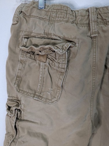 VTG Abercrombie Fitch Cargo Shorts Paratrooper Utility Distressed Heavy Fatigues - Picture 15 of 21