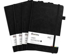 4 Pack A5 Lined Journal Notebook for Writing, 180 Pages