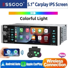 5.1Inch 1 Din Car Stereo Wireless Apple/Android Carplay Radio Touch Screen