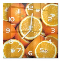 Design-Wanduhr Mit FließEnden Zeigern OrangenhäLften WeißE Zeiger 30X30 Cm