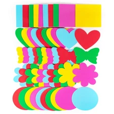 Horizon Group USA Assorted Jumbo Foam Shapes, 50 Count, 5 Designs, 5 Colors, Cir