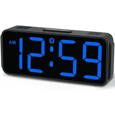 Small Digital Alarm Clock Plug in for Bedrooms Bedside, Tiny Electric Clock L...