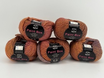 Knit One Crochet Too Paint Box Yarn Lot of 5 - 100% Wool Worsted 500 Yds