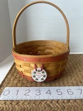 Longaberger 1998 Mothers Day Rings & Things Basket+Pottery Tie On