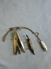 costume jewelry lot 3 brooch necklace Leaf rhinestone Gold Tone Mx10 — photo 7