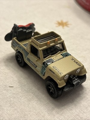 Custom Hot Wheels 1967 Jeepster Commando In Brown With Custom Painted Motorcycle