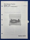 Original Harman Kardon T45 Turntable Technical - Service Manual