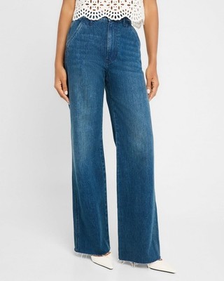 Veronica Beard Taylor High Rise Wide Leg Jeans MSRP $348