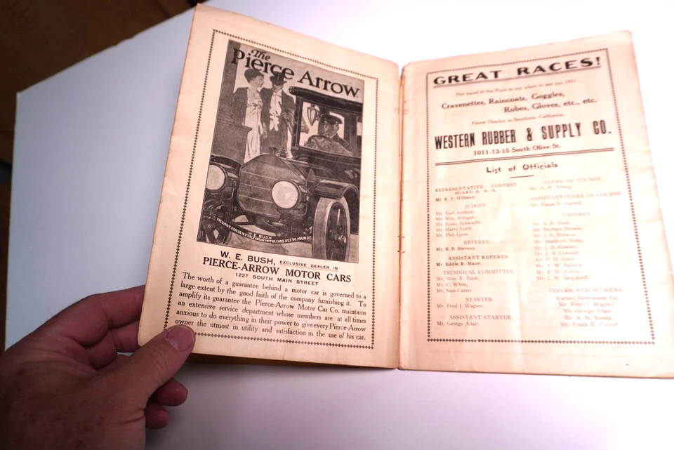 1911 Santa Monica Official Road Race Program & Score Card Lozier Franklin - Image 4 of 4