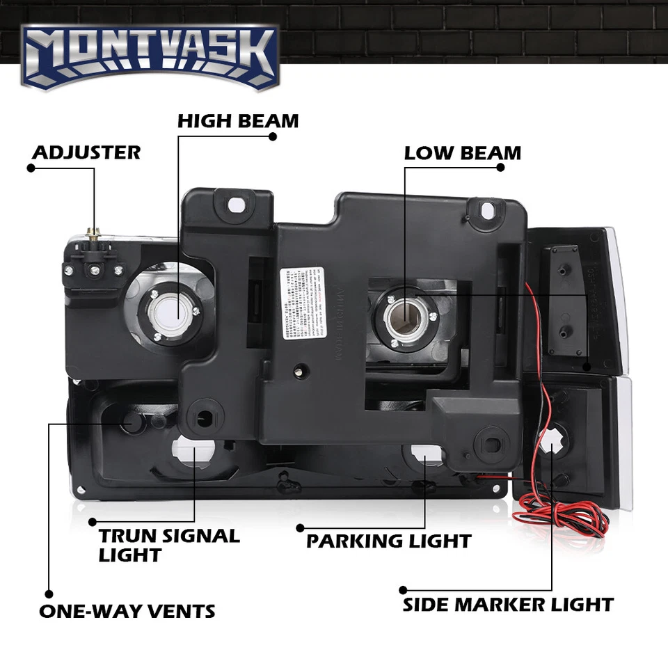 Apto para 94-00 Chevy GMC C/K 1500 2500 3500 LED DRL faros parachoques lámparas humo Foto 4 de 4
