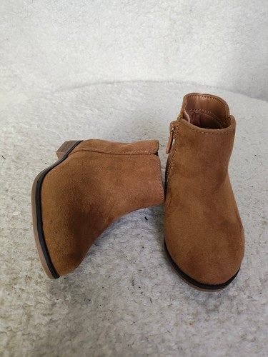 Cat & Jack Baby Boots 5 Brown Suede Side-Zip Comfort Fit Casual Shoes - Picture 8 of 17