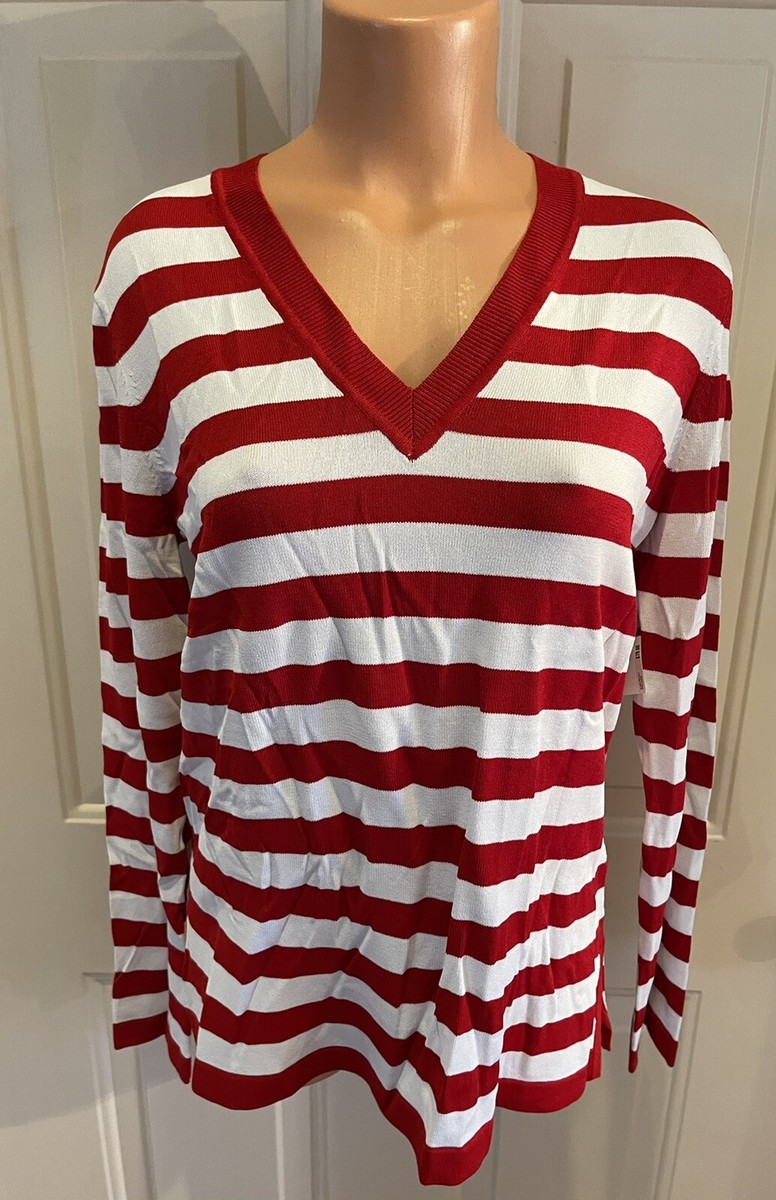 Jones New York, Signature, Sz LG, Striped Knit Long Sleeve Jones New York, Signature, Sz LG, Striped Knit Long Sleeve