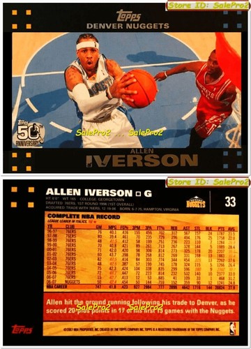 100++ ALLEN IVERSON NBA SINGLES ROOKIE INSERT GAME JERSEY SET LOT YOU PICK LIST - Picture 65 of 66