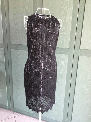 Vestito Pizzo Nero Donna Pierre Mantoux Tg L | eBay