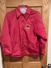Vintage King Louie Pro Fit Red Satin Bomber Jacket Snaps USA made Men  s L 44/46