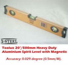 Toolux 20"/500mm Heavy Duty Aluminium Spirit Level with Strong Magnetic
