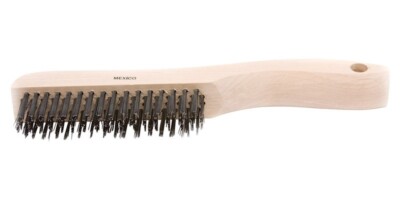 Forney 10 1/4'' X 2 '' Scratch Brush Carbon Steel Bristles Wood Handle 1 piece