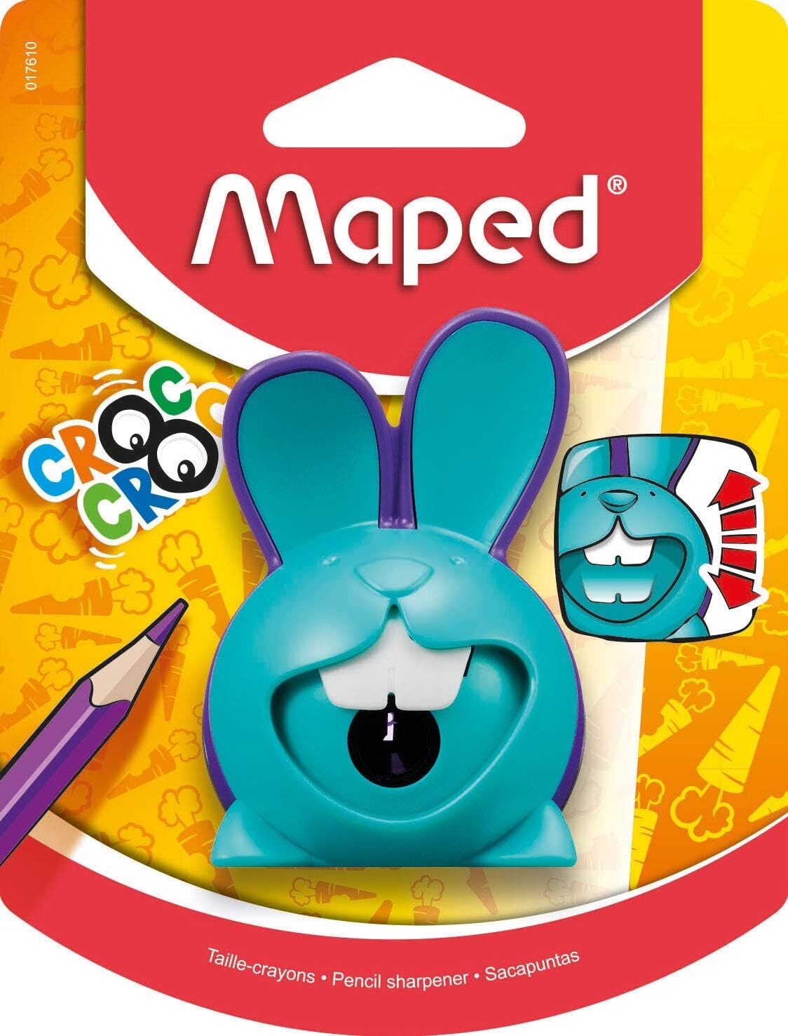 Maped Croc Croc Bunny One Hole Pencil Sharpener Blue Kids School