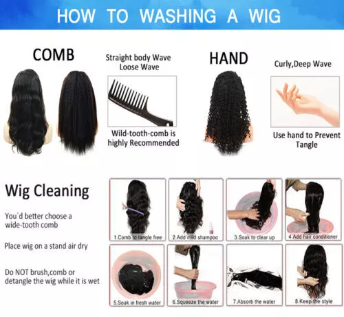 100% Human Hair Lace Front Wig Wavy Long Wave Lace Front Glueless Wigs Remy Soft - Picture 5 of 7