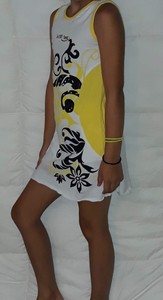 Girls Le Petit Tennis Outfit Yellow Black & White youth Size 4 NWT