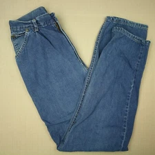 Chic Pleated High Waist Tapered Leg Jeans Women's Sz 8 / 9  Vintage Medium Wash
