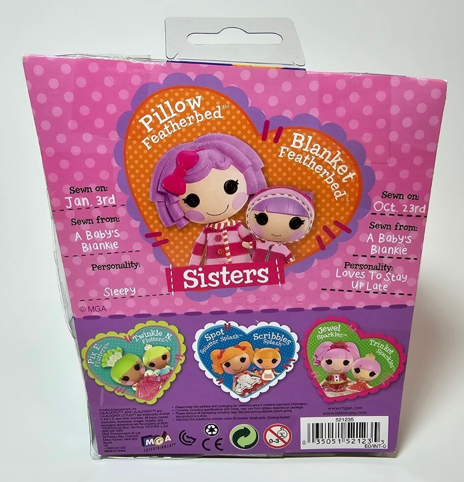 Mini Lalaloopsy Sisters 2 Pack Doll Set Pillow & Blanket Featherbed 521235 New | eBay