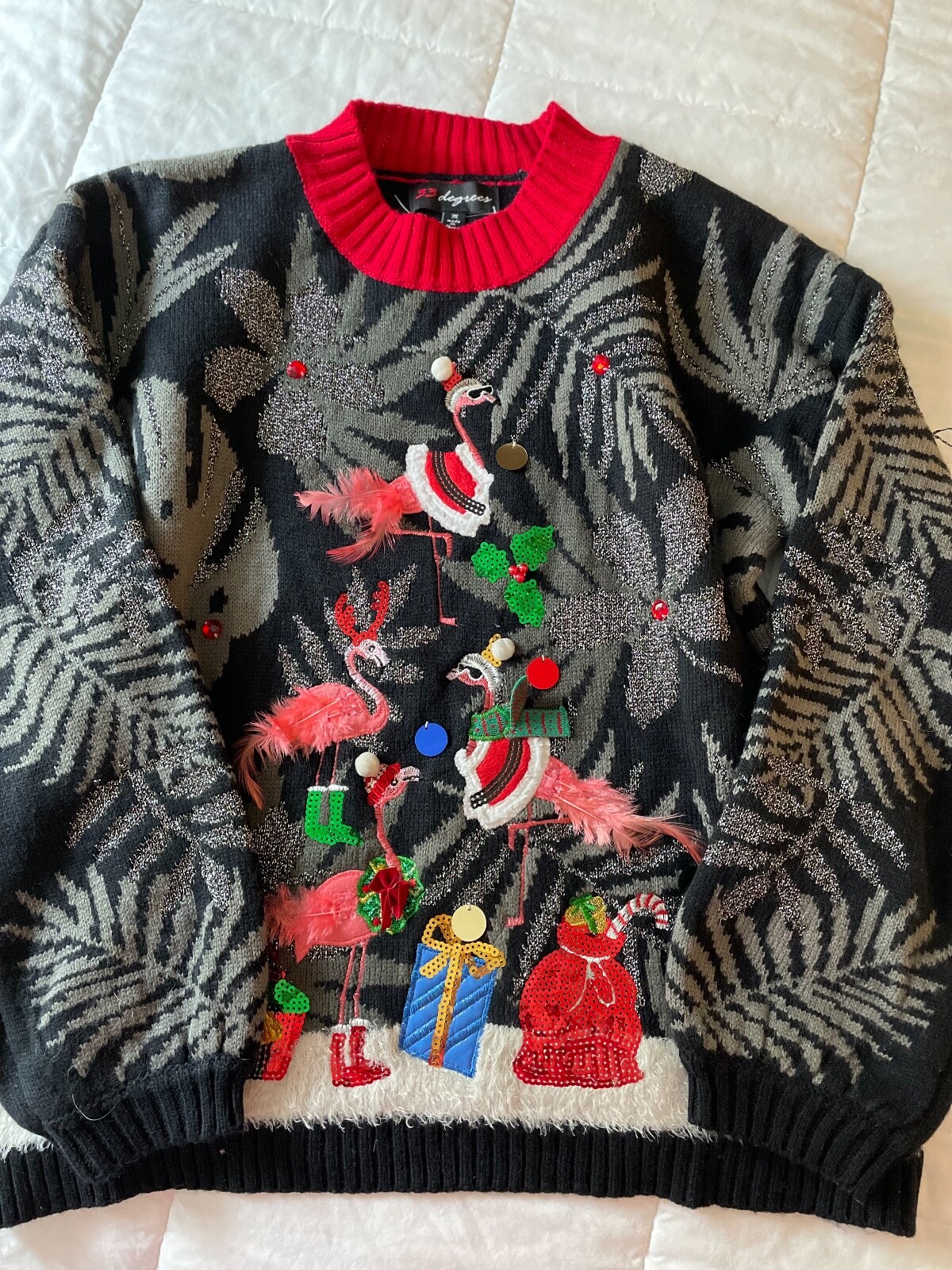 Flamingo Ugly Christmas Sweater Mens 