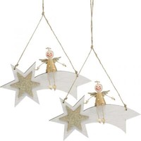 Engel Auf Sternschnuppe, Weihnachtsdeko, HäNgend, Advent Deko, Schutzengel,