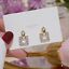miniature 93 - Luxury Cubic Zirconia Pearl Flower Stud Earrings Dangle Women Wedding Jewellery