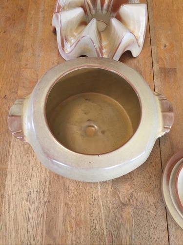 FRANKOMA 5W Covered Casserole w/ Warmer Stand WA1 Brown Beige 3 pieces - Picture 3 of 7