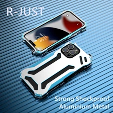 R-JUST Metal Armor Case Shockproof Aluminium Case For iPhone 14 Pro Max 13 12 11