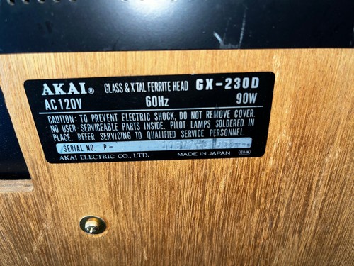 Akai GX-230D Auto Reverse Stereo Tape Deck Reel To Reel Used Condition 873780 - Picture 11 of 13