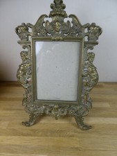 Vintage Art Nouveau Brass Photo Picture Frame, Gods, Goddess, Cherub, unusual.