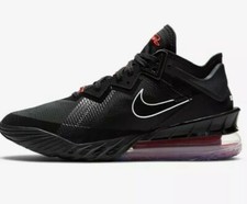 Nike LeBron XVIII 18 Low Black White Red Uk 9 Mens Trainer's Bnib CV7562 001