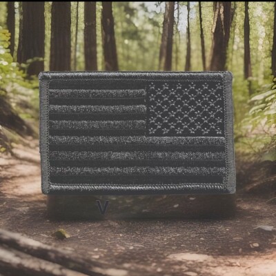 Reverse ACU US Flag Patch Black Gray United States Fits For VELCRO  BRAND Loop
