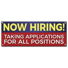 Now Hiring! Taking Applications for Positions Banner Concession Stand Food Truck