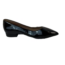 Marc Joseph New York Bianca Black Patent Leather Pointed Toe Flats Size 7 NWOB