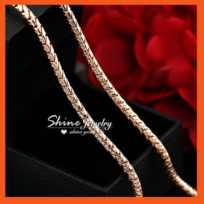 9K ROSE GOLD FILLED 4MM HERRINGBONE SNAKE CHAIN
