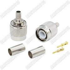 10x TNC Male Plug Crimp Coaxial RF Connector For RG58 RG142 RG400 LMR195 Cable