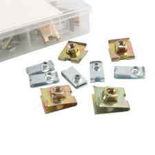 70PCS Threaded Metal Clips Fairing Panel Slide On Captive U Nut Motorcycle Nuts