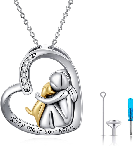 JUSTKIDSTOY Dog Urn Necklace for Ashes 