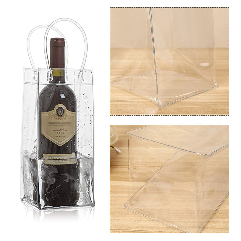 Champagne Drink PVC Ice Bag Wine Beer Bottle Cooler Chiller for Picnics