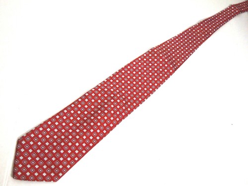 Ermenegildo Zegna Mens Necktie Tie Red Blue Checkered 100% Silk 58" - Picture 2 of 5