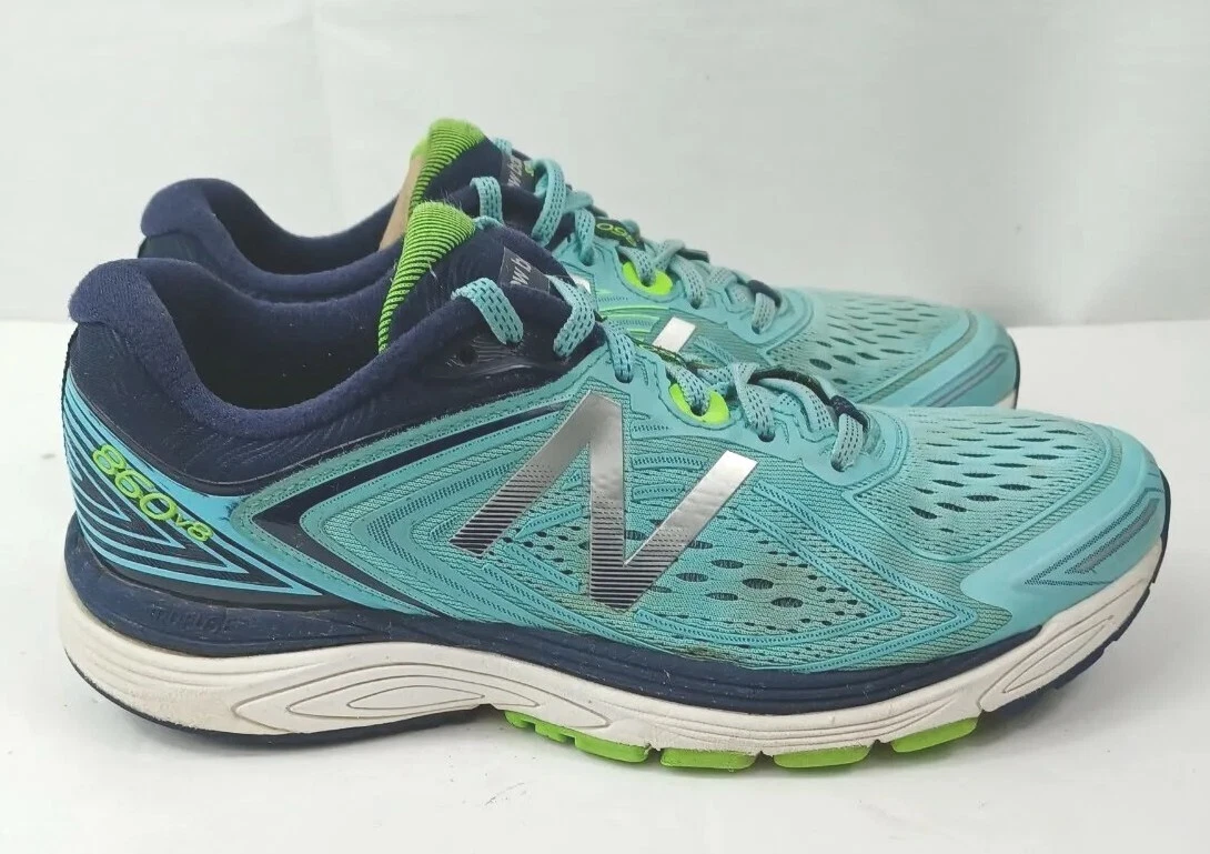 New Balance 860 V8 W860BN8 Blue Green Womens Running Shoes Lace Up Size 9
