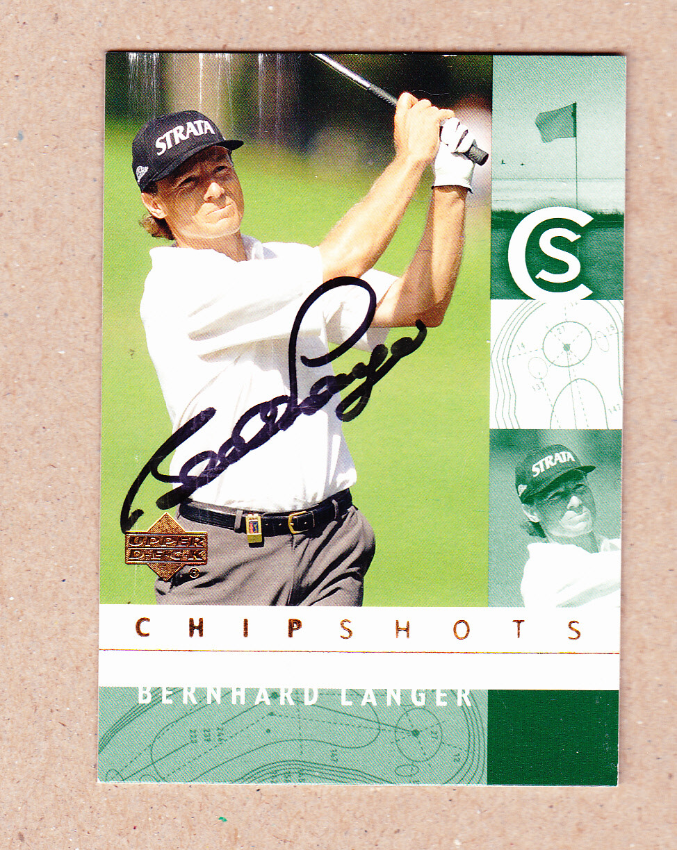 Bernhard Langer signed 2002 Upper Deck Chip Shots  golf card # 86