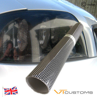 30CM x 106CM Headlight Tint Perforated Film Mesh Like Fly Eye MOT Legal ...